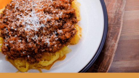 'Plated Spaghetti Squash Bolognese