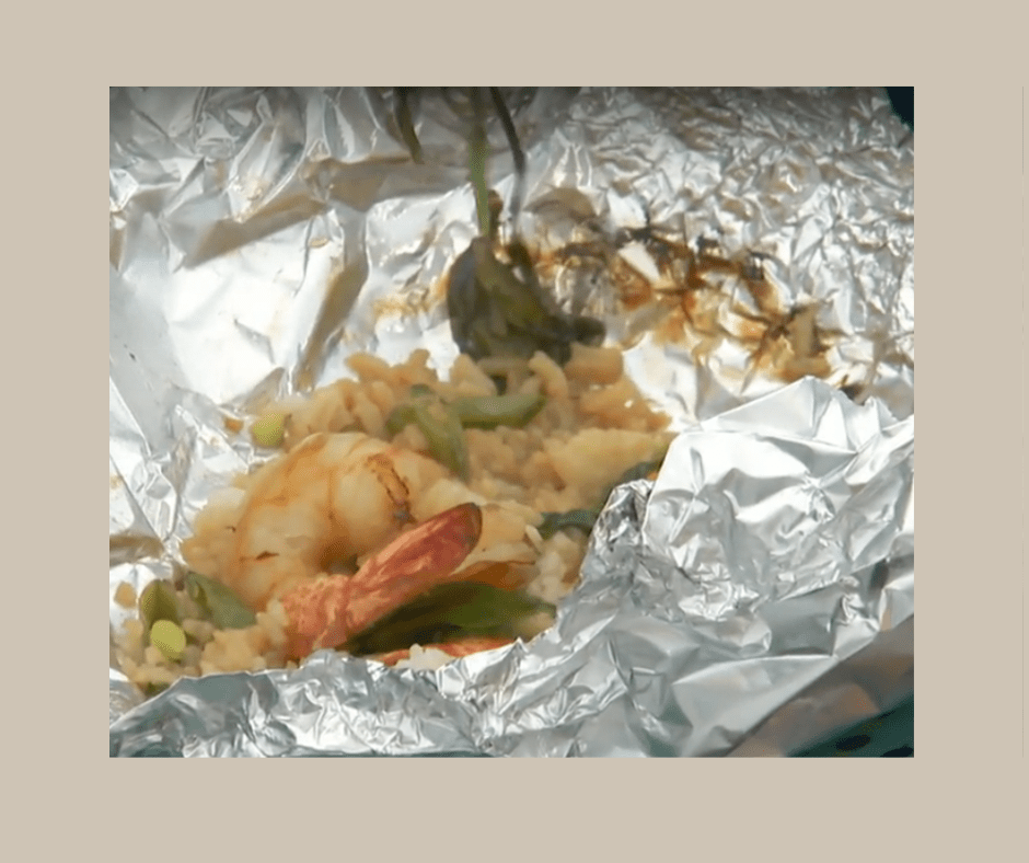 Photo of finished shrimp foil packet